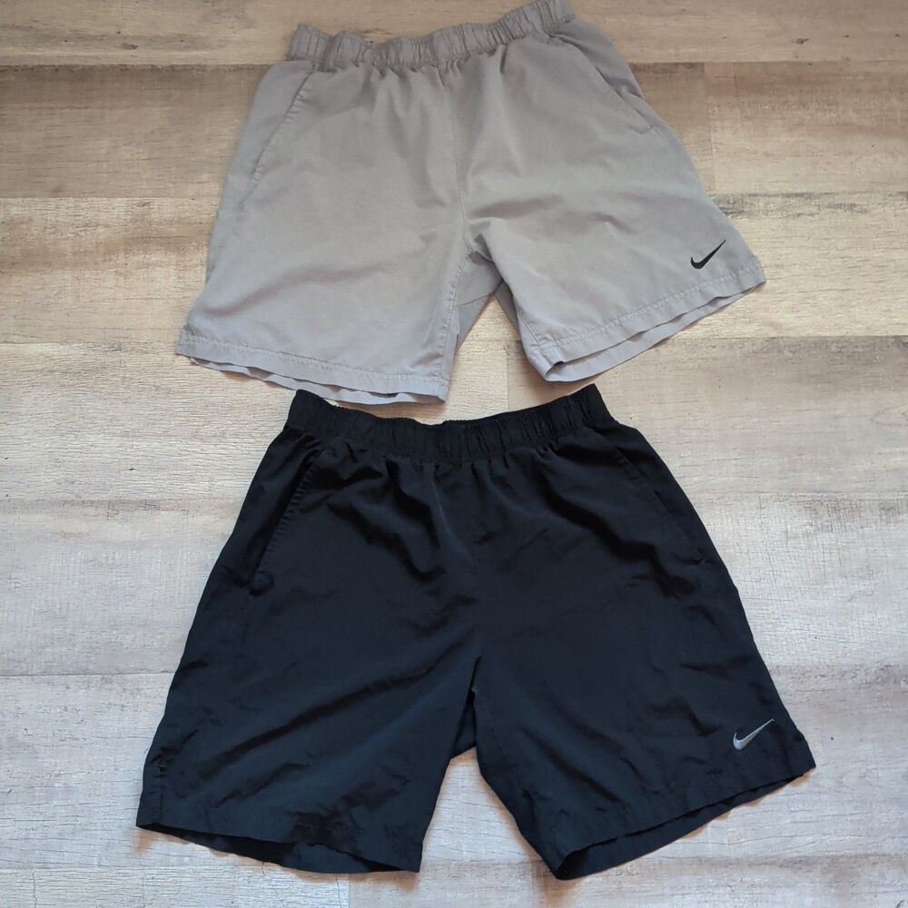 Nike Dri-FIT Men's Running Shorts Lot of 2 Standard Fit L Black Gray